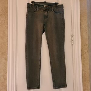 Free People Mid-Rise Skinny Jeans Green W28